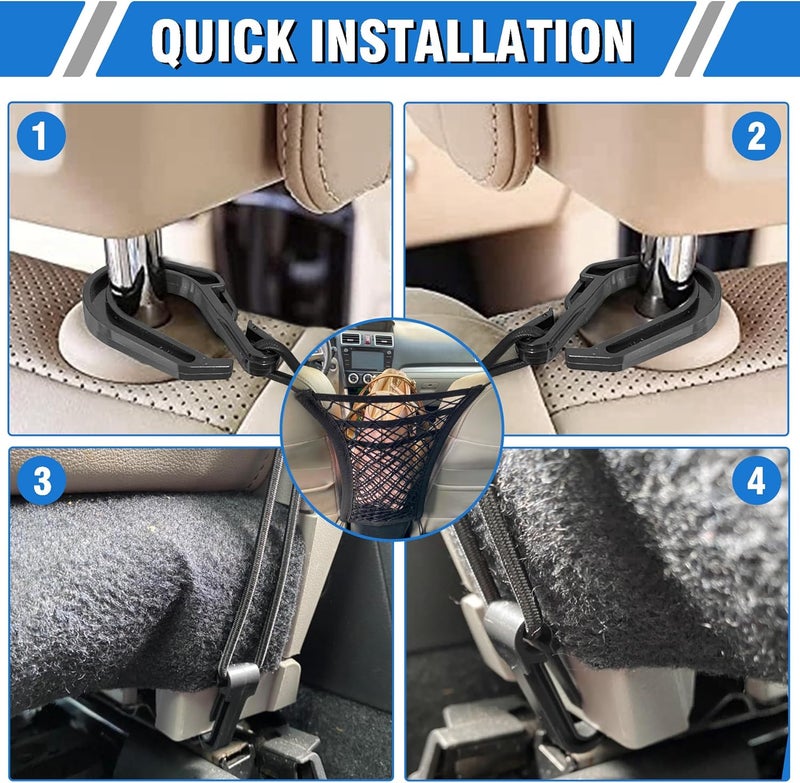 CEMZENFIX Dog Car Net Barrier 3-Layer– Stretchable Dog Car Barrier & Pet Divider Dog Barrier for Car Back Seat with Storage Mesh – Easy Install, Safer Driving with Pets & Kids – Fits Most Cars & SUVs (Style 1) - Image 5